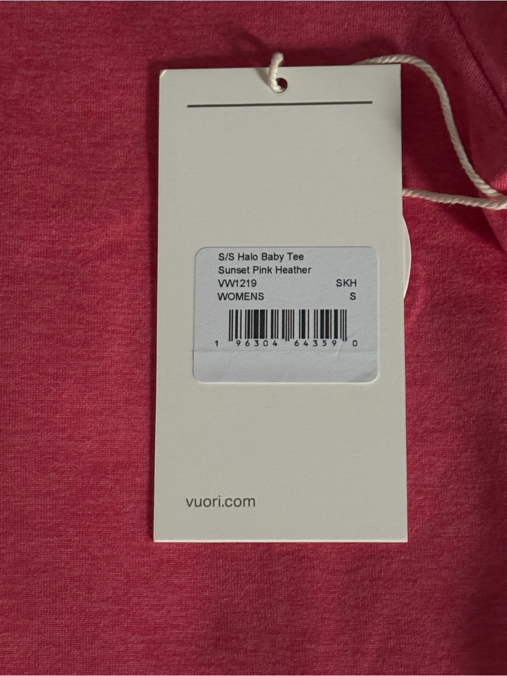 Vuori Halo Baby Tee Sunset Pink Heather NEW - Picture 5 of 6